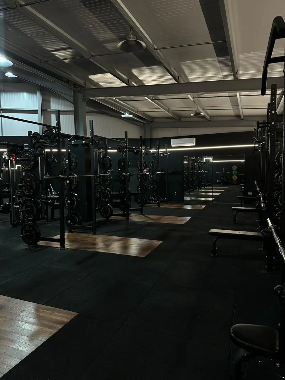 Resistance machines on the gym floor at Commando X-Fit in Hillington