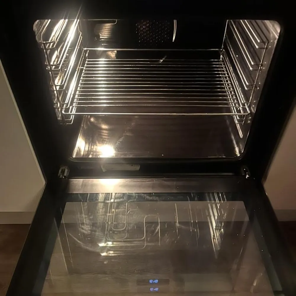 The same oven cleaned back to the metal