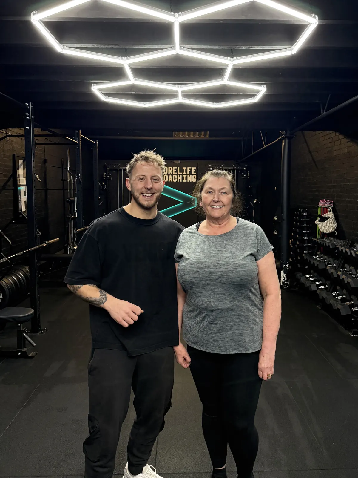 Scott with a member in the More Life Coaching studio in Sutton Coldfield